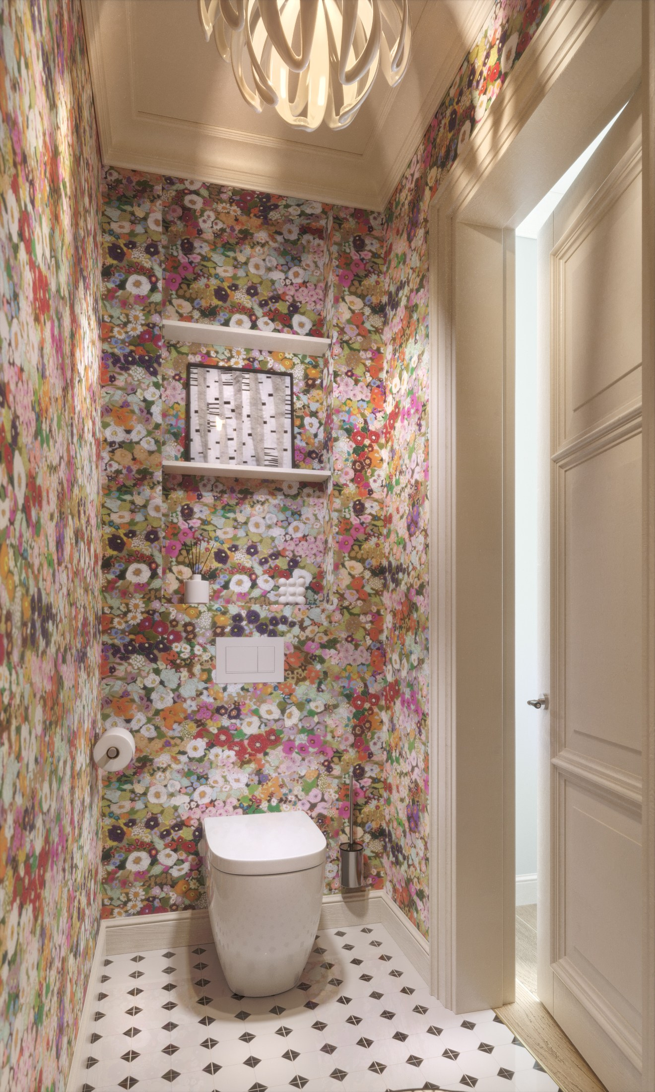 Bloom Powder Room by Alena Krasnova. 3D visualization for architects and designers