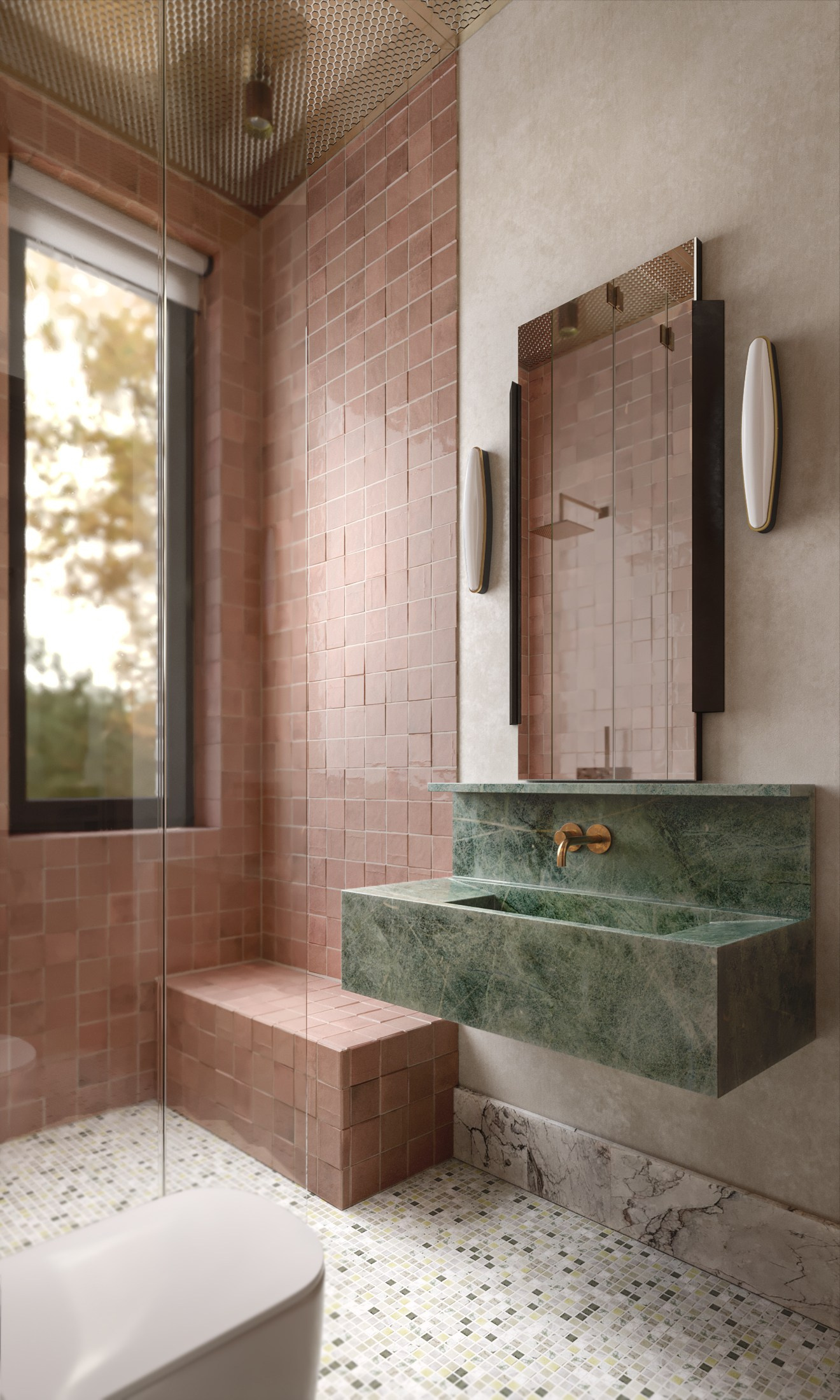 3D visualization of the bathroom for Sabina Valieva. 3D visualization for architects and designers