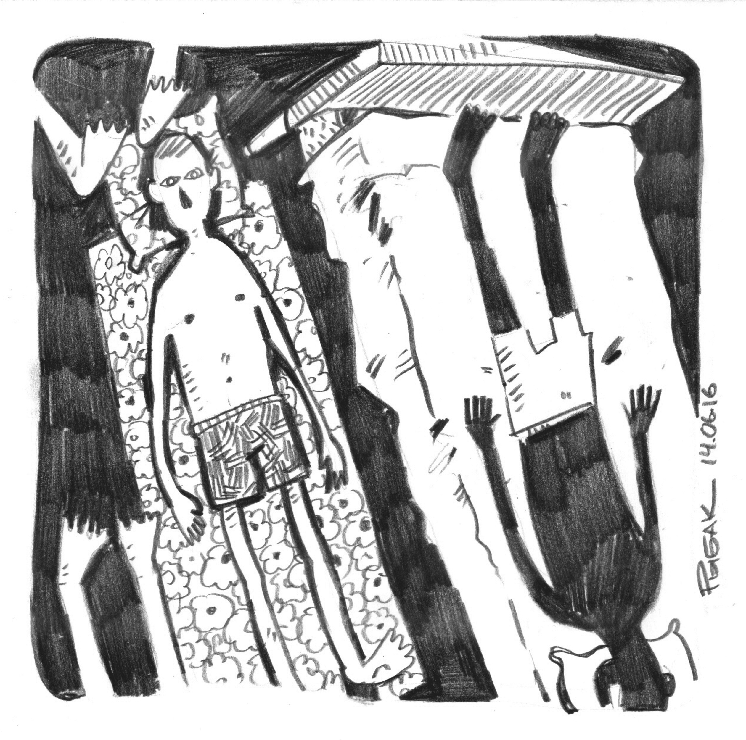 Серия Когда ночуешь не дома. Художник Рыбак Николай