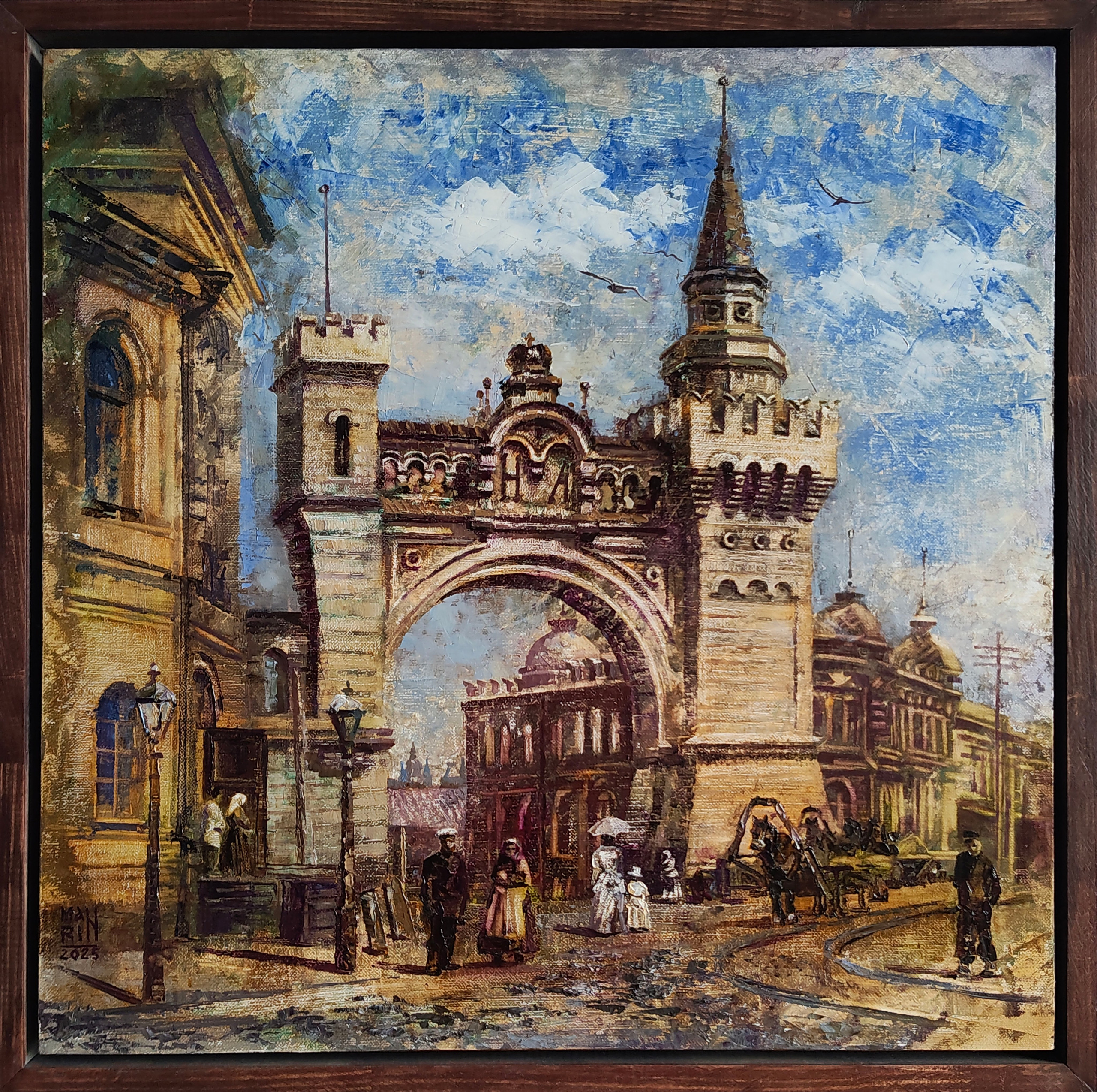 Нижний Новгород, старый Нижний,картины с Нижнем Новгородом, художник Марина Новосельская, ретро, картина в подарок, нижегородские художники, достопримечательности Нижнего Новгорода, арка, триумфальная арка Нижнего Новгорода