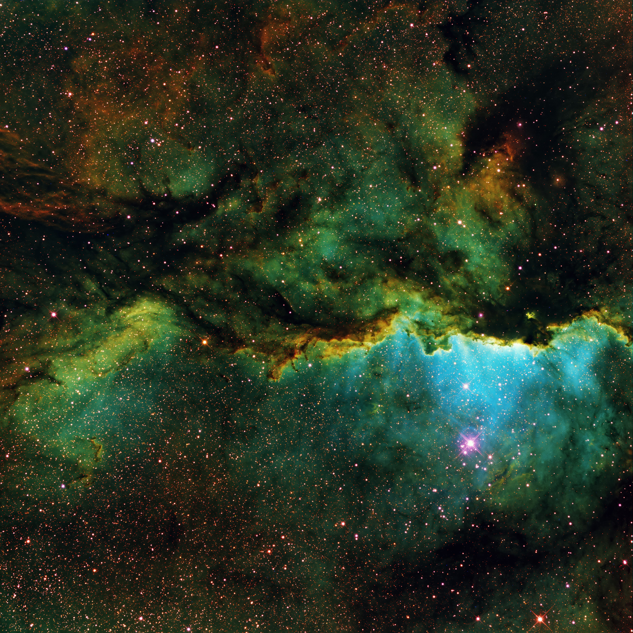 Туманность NGC 6188 - The Rim Nebula, также называемая "Боевыми драконами Ара" (The Dragons of Ara). Астрофотография для бесплатного скачивания