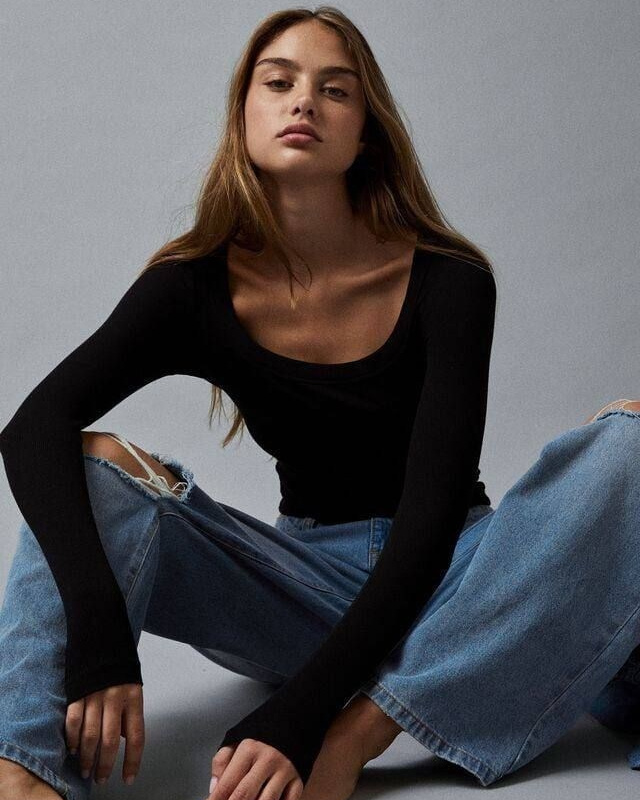 Образы для фотосессии с черным лонгсливом