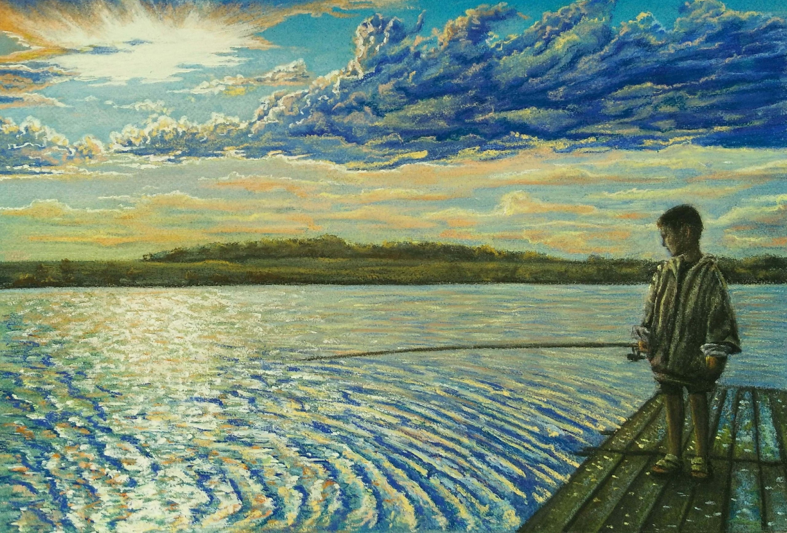 картины, интерьерные картины, пастель, картины маслом, масло, природа, живопись, город, мост, река, монастырь