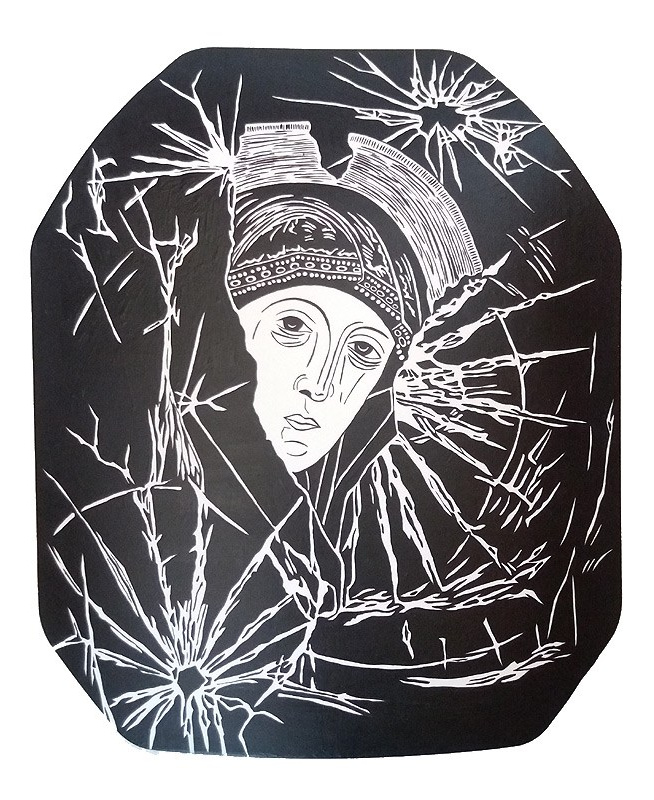 Идея работы «Обретенная утрата» появилась у меня после встречи с иконой «Богоматерь Одигитрия» XVII века.