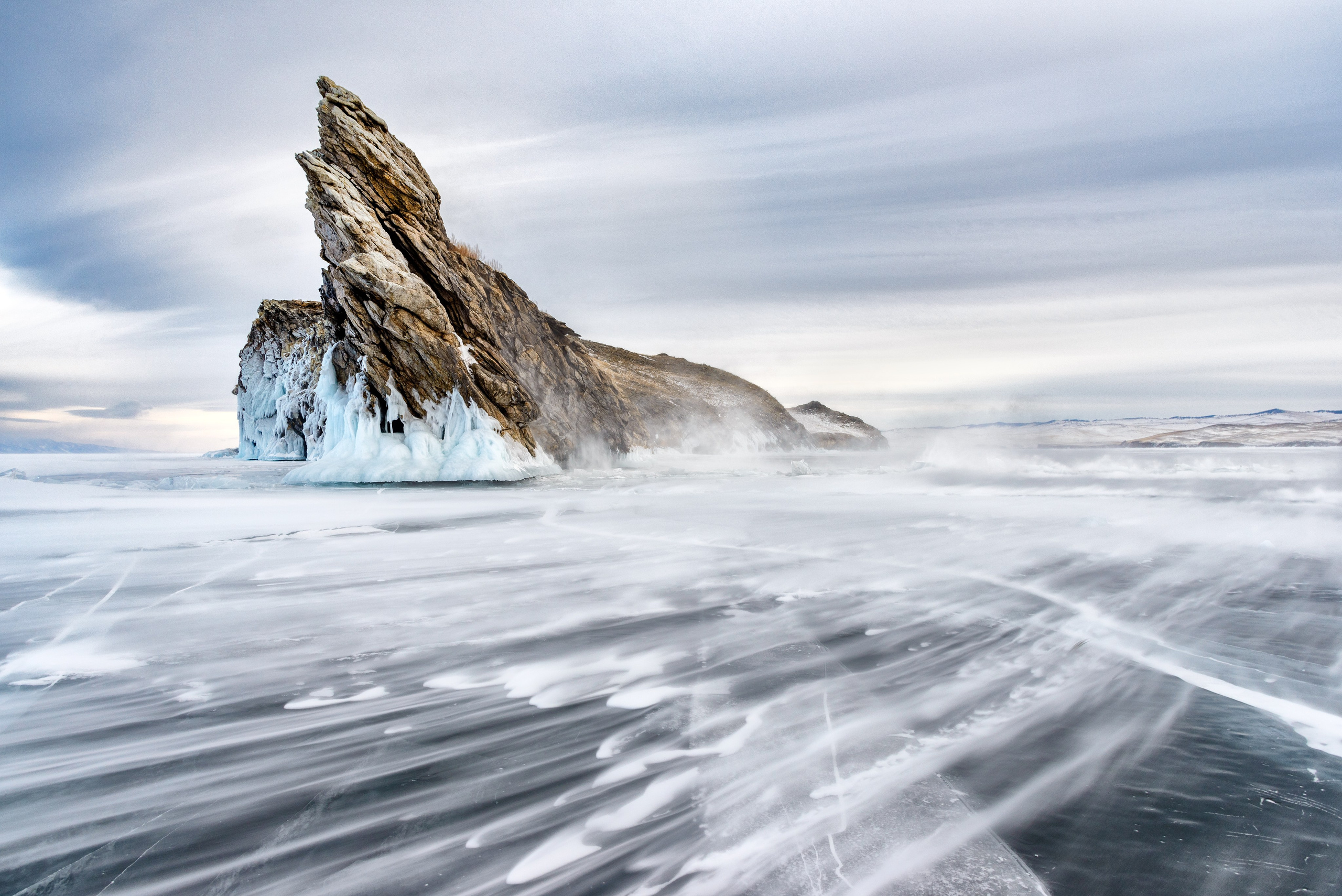 Lake Baikal. The largest skating rink on the planet