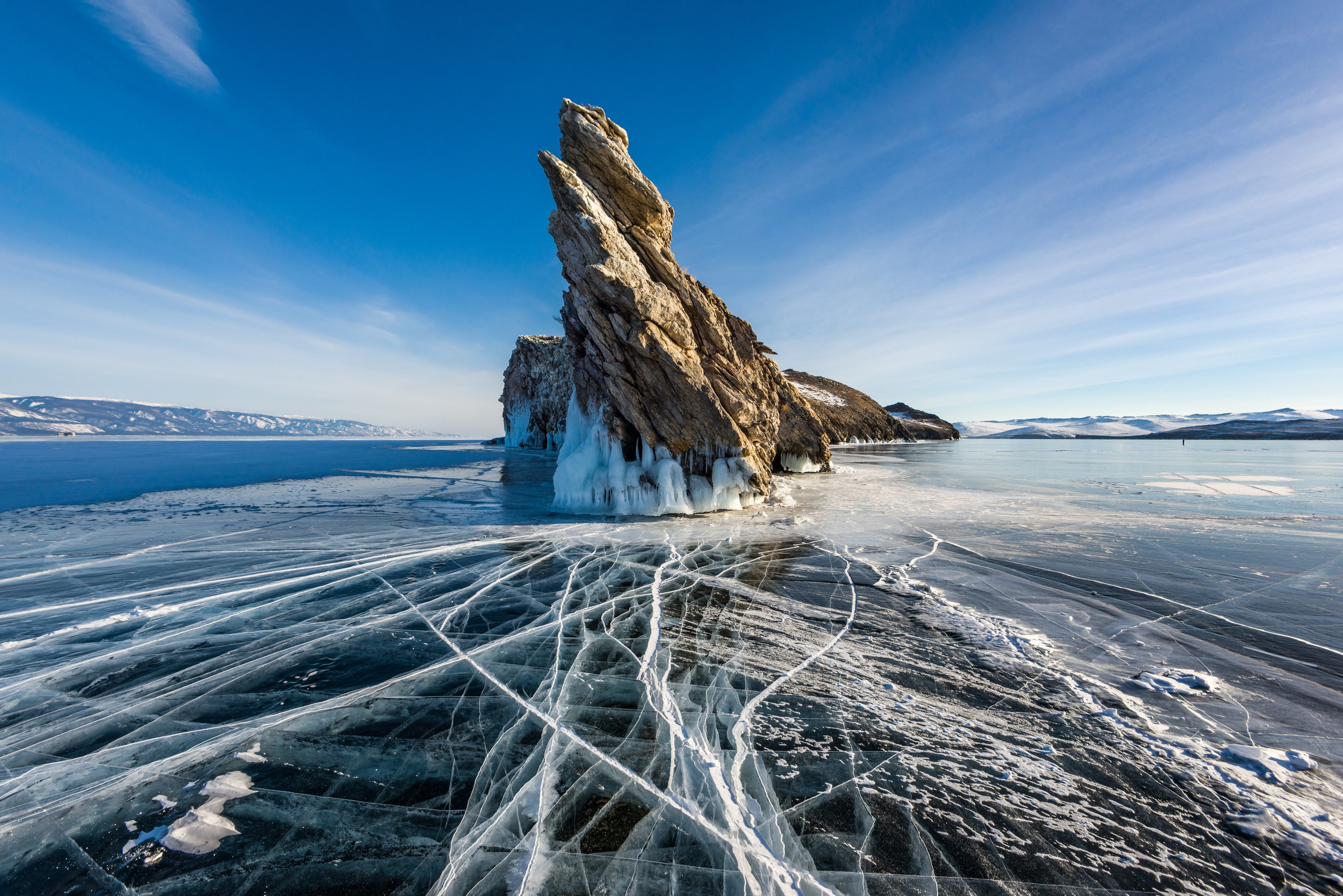 Lake Baikal. The largest skating rink on the planet