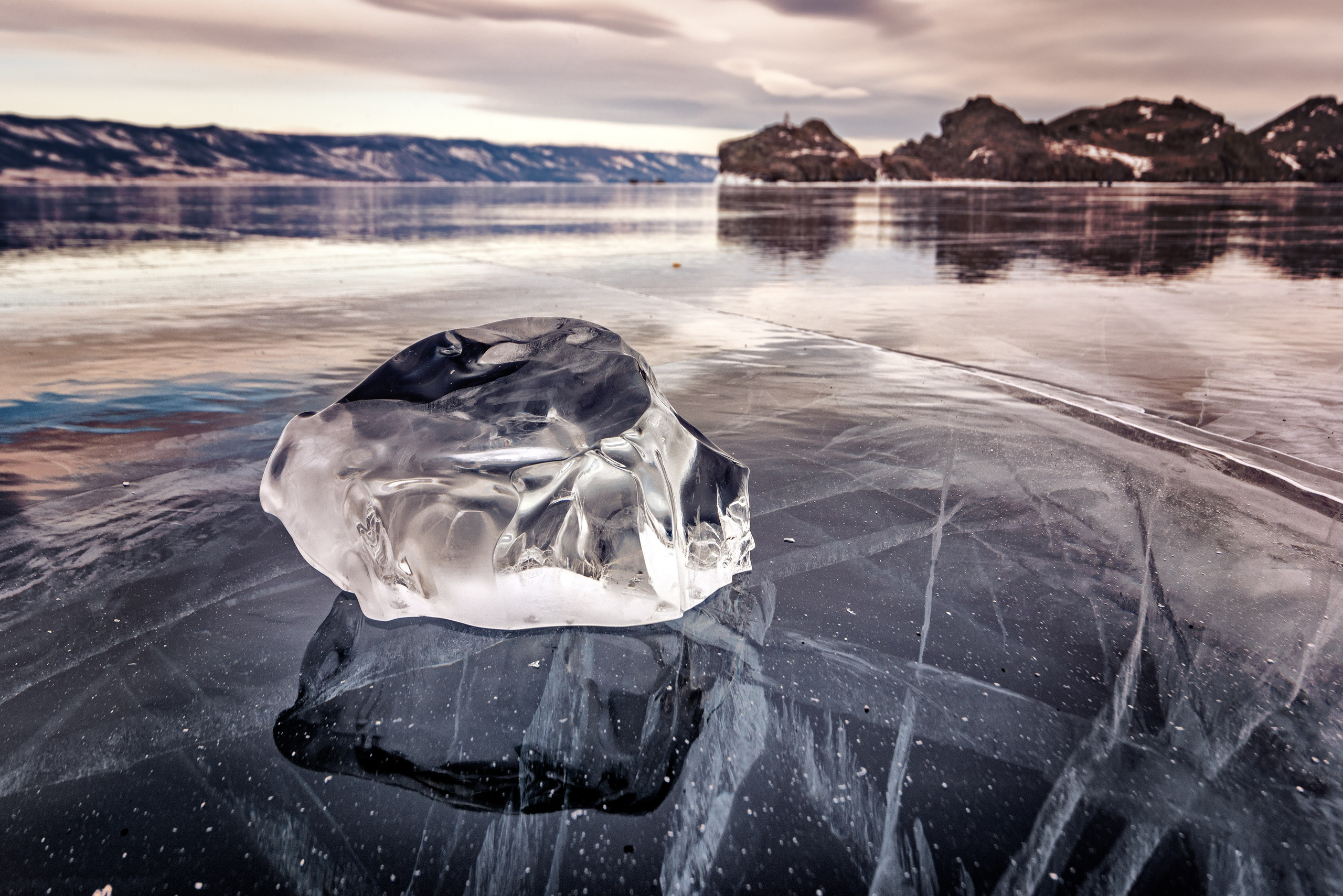 Lake Baikal. The largest skating rink on the planet