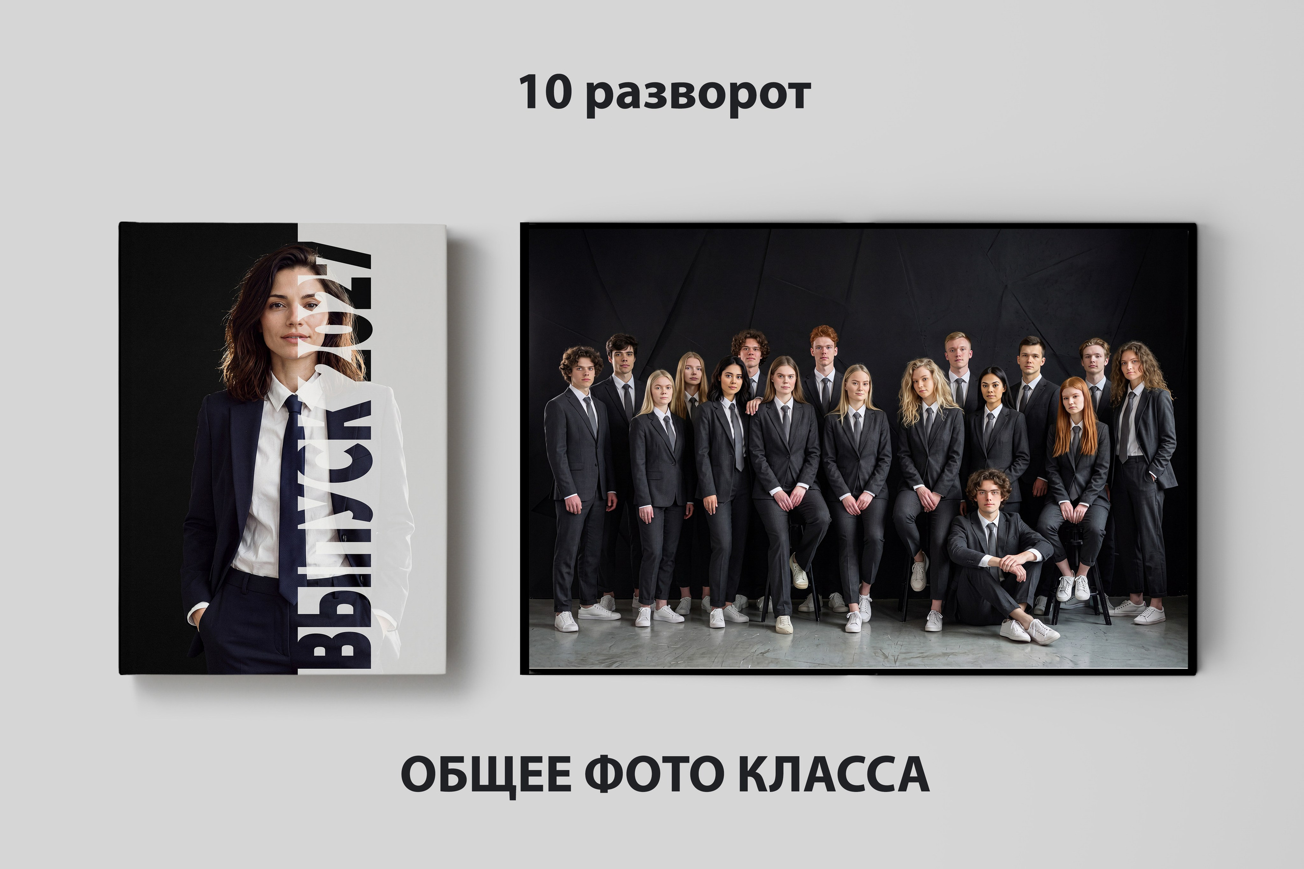 Общее фото в выпускном альбоме