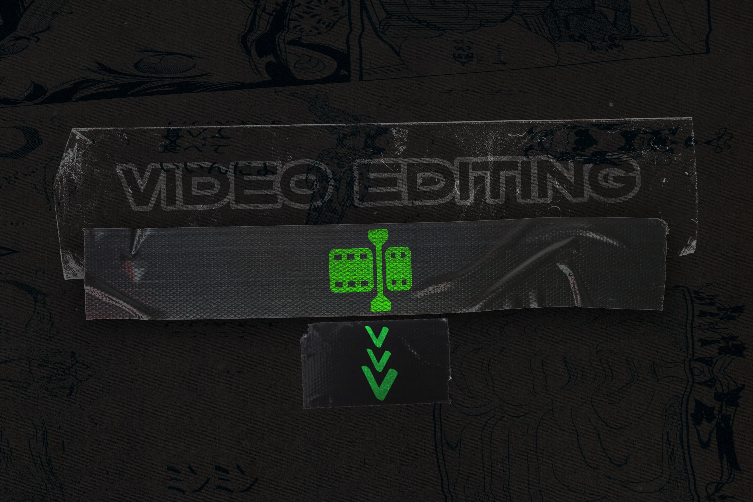 Две ленты, на которых изображен символ таймлинии программы для монтажа