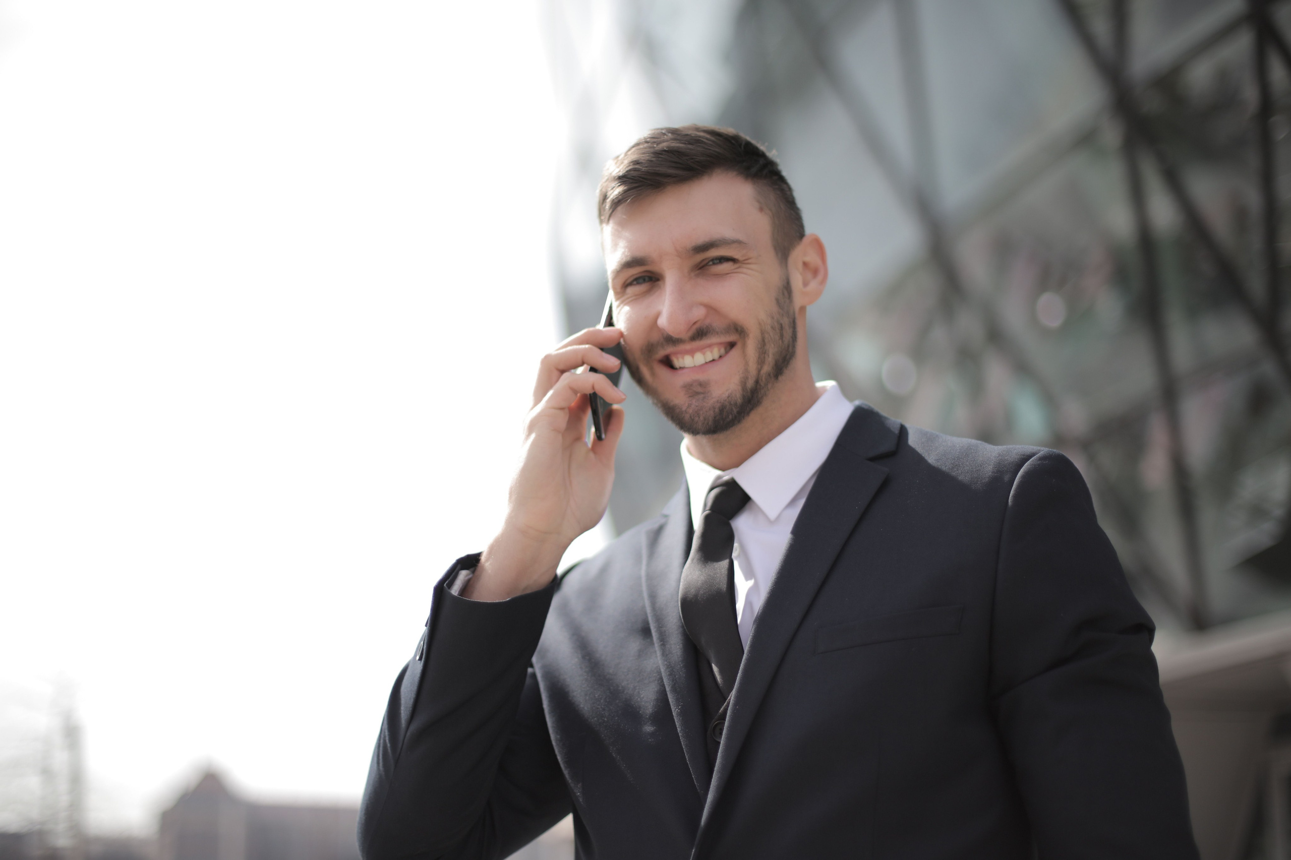 Licensed security professional in a suit for VIP protection