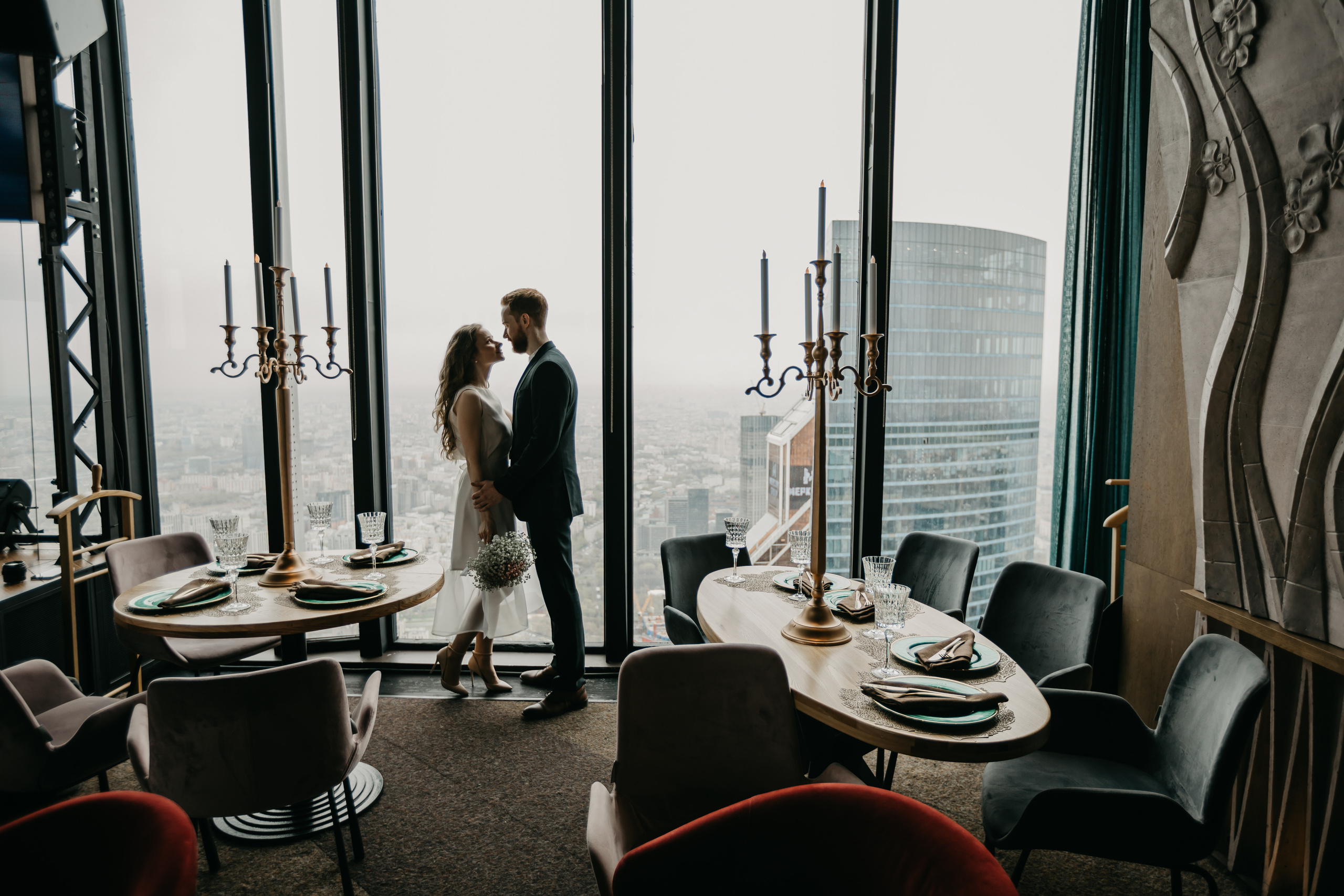 Регистрация брака в ресторане Birds. Москва Сити башня «Око». Krumstudio фото, видео по Москве и МО
