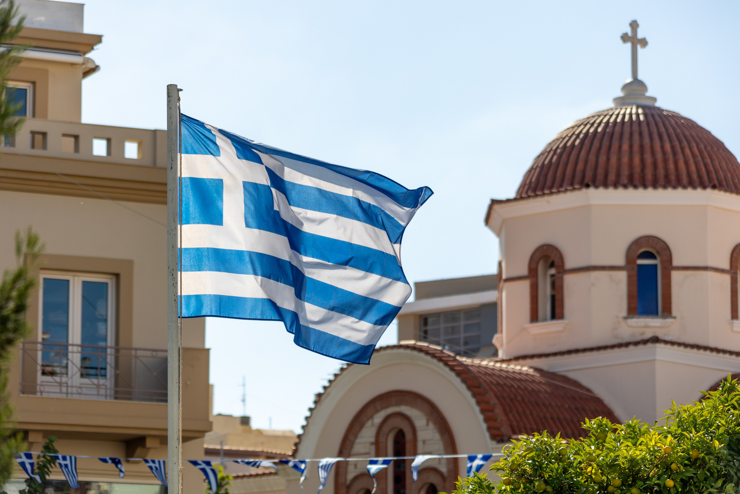 День Охи, греческий флаг