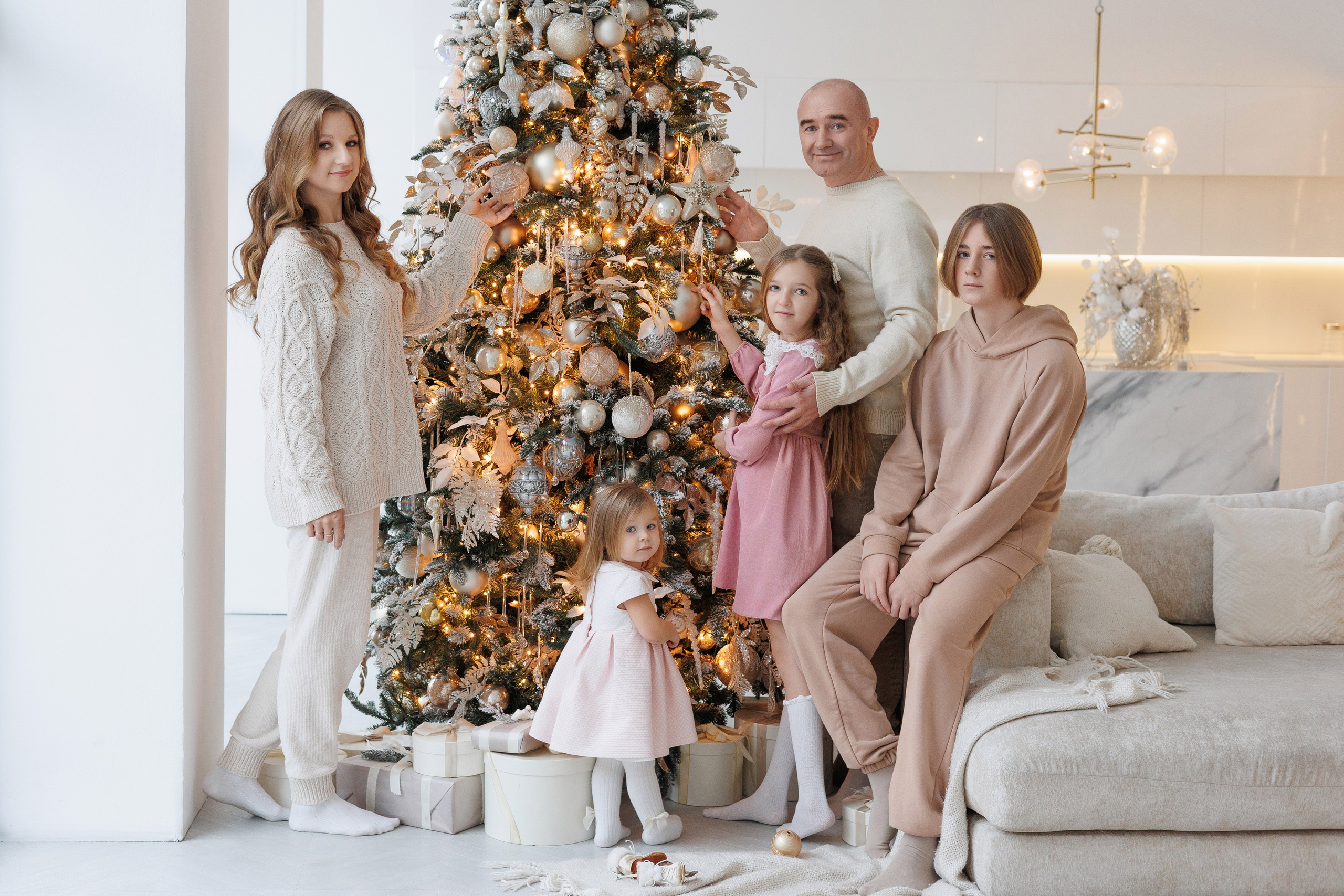 Семейная новогодняя фотосессия. Фотосессии в фотостудии Мимика Москва