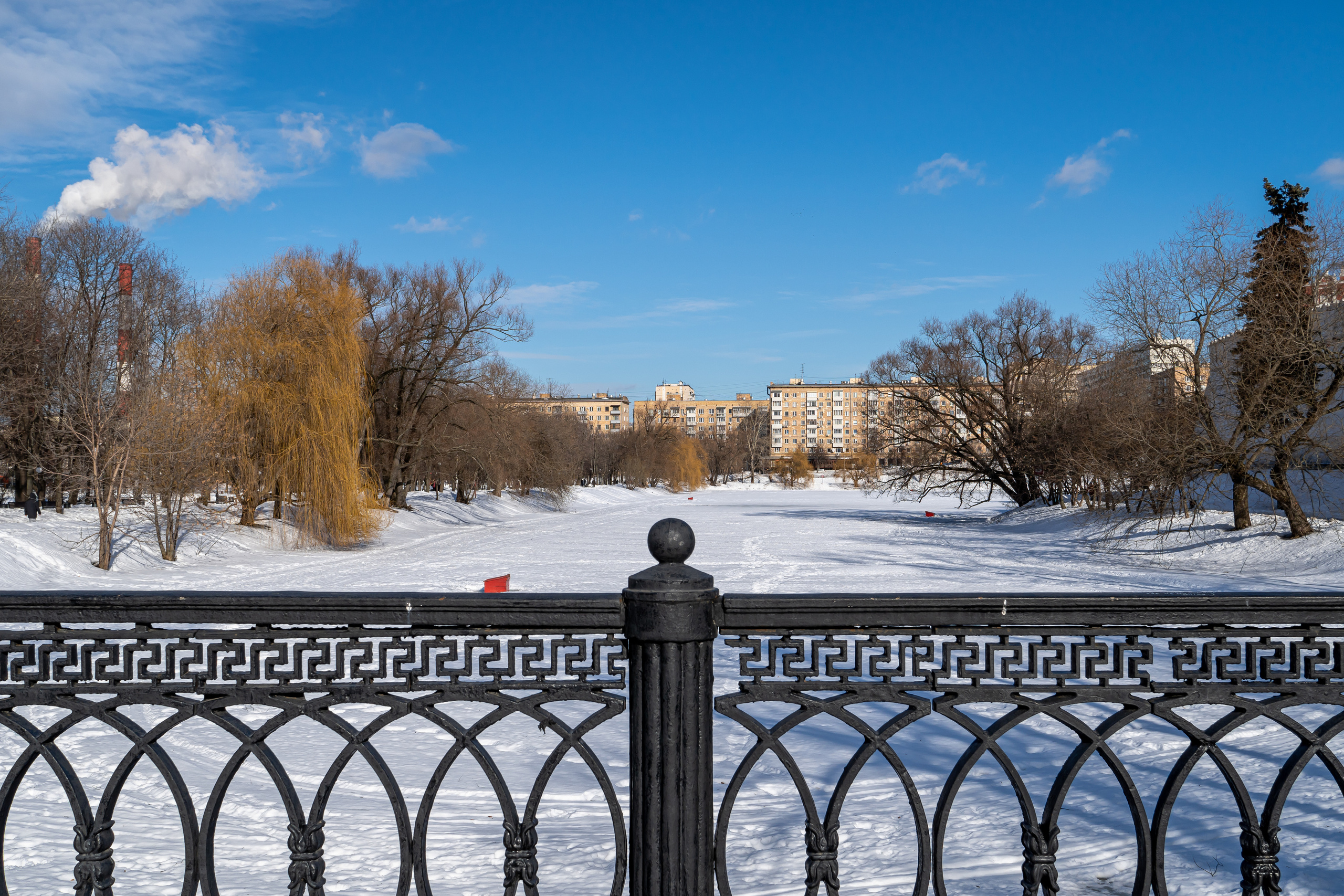 Мост над прудом у Новодевичьего монастыря