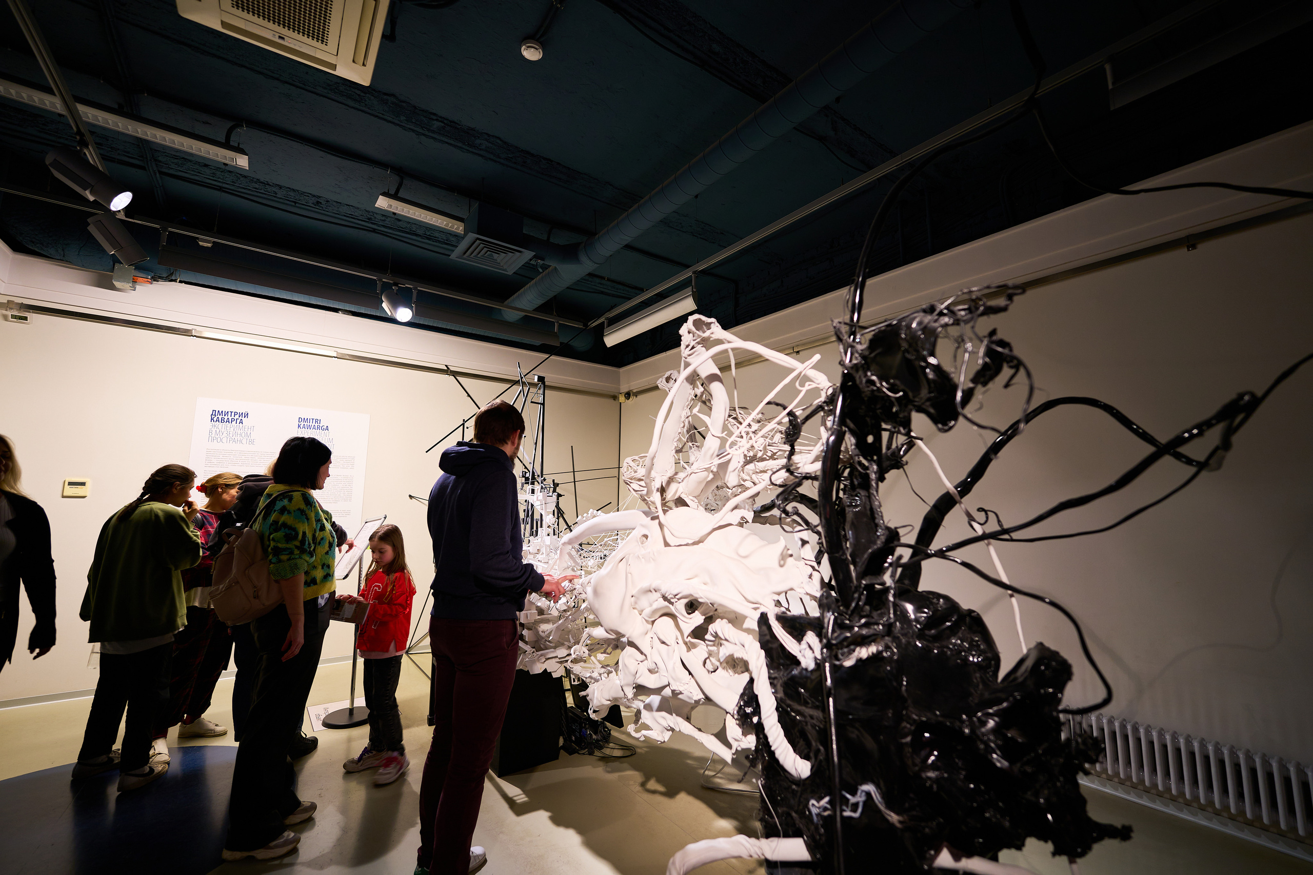 Инсталляция, производящая музыку, в музее современного искусства Erarta в Санкт-Петербурге