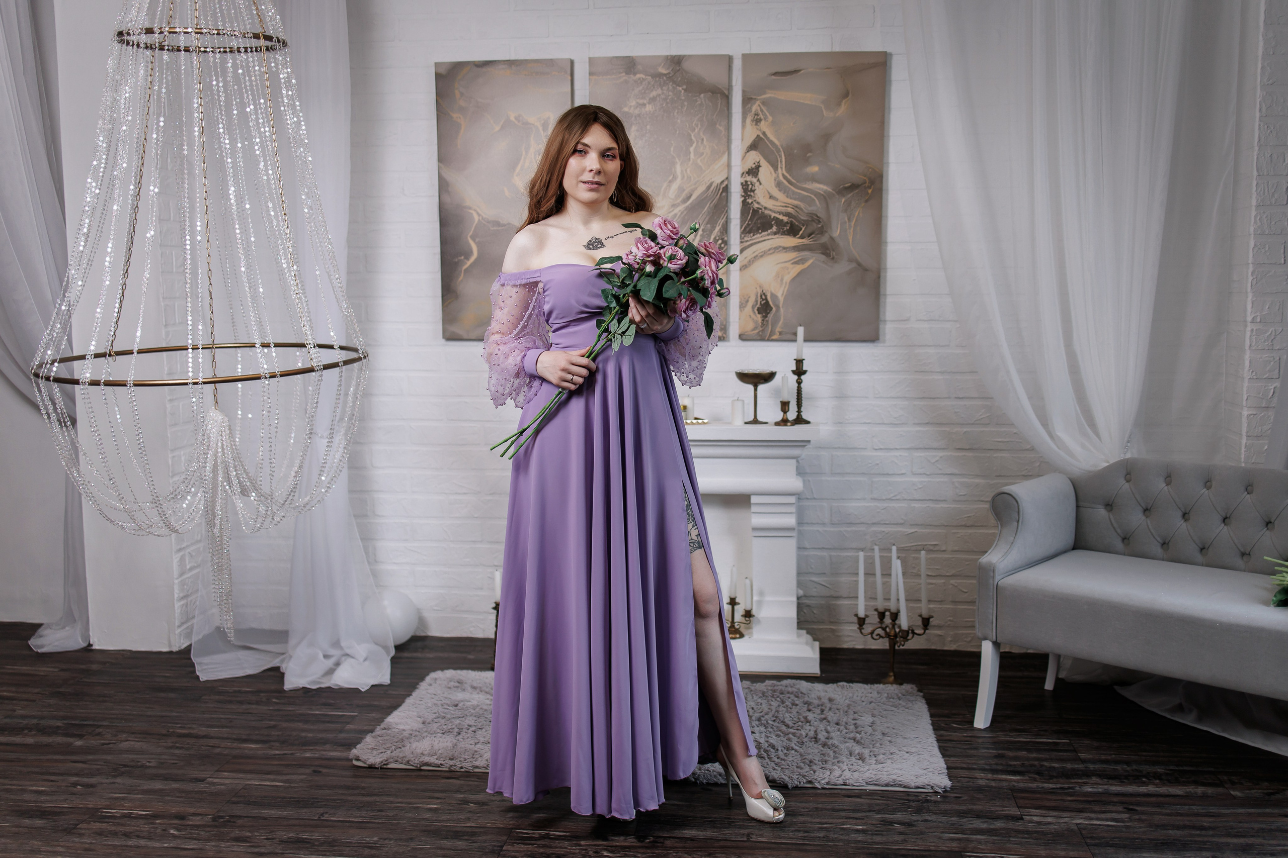 Длинные платья. Интерьерная фотостудия Background в Омске
