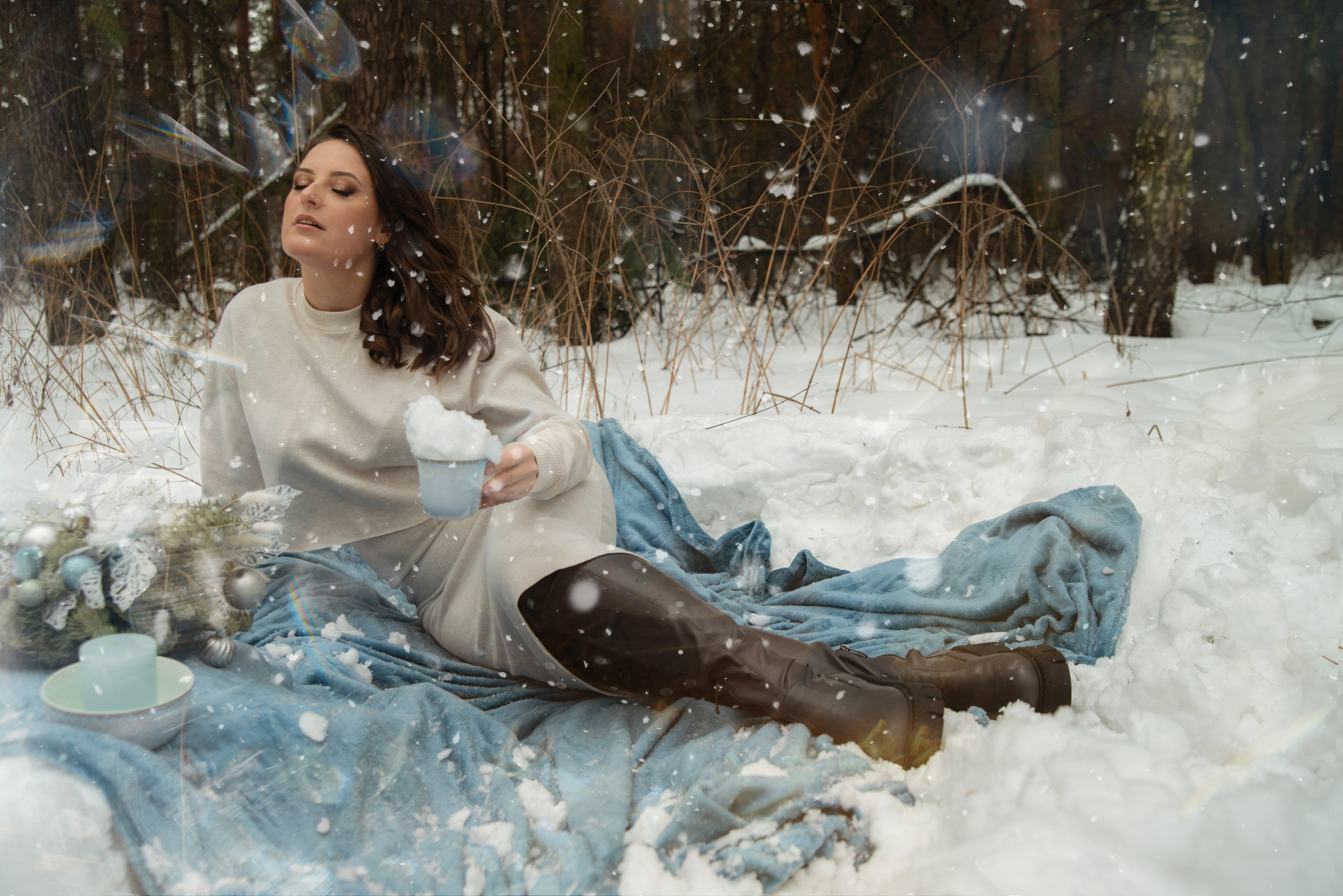 Зимняя фотосессия. Фотограф Москва: тематическая фотосессия с подбором образа