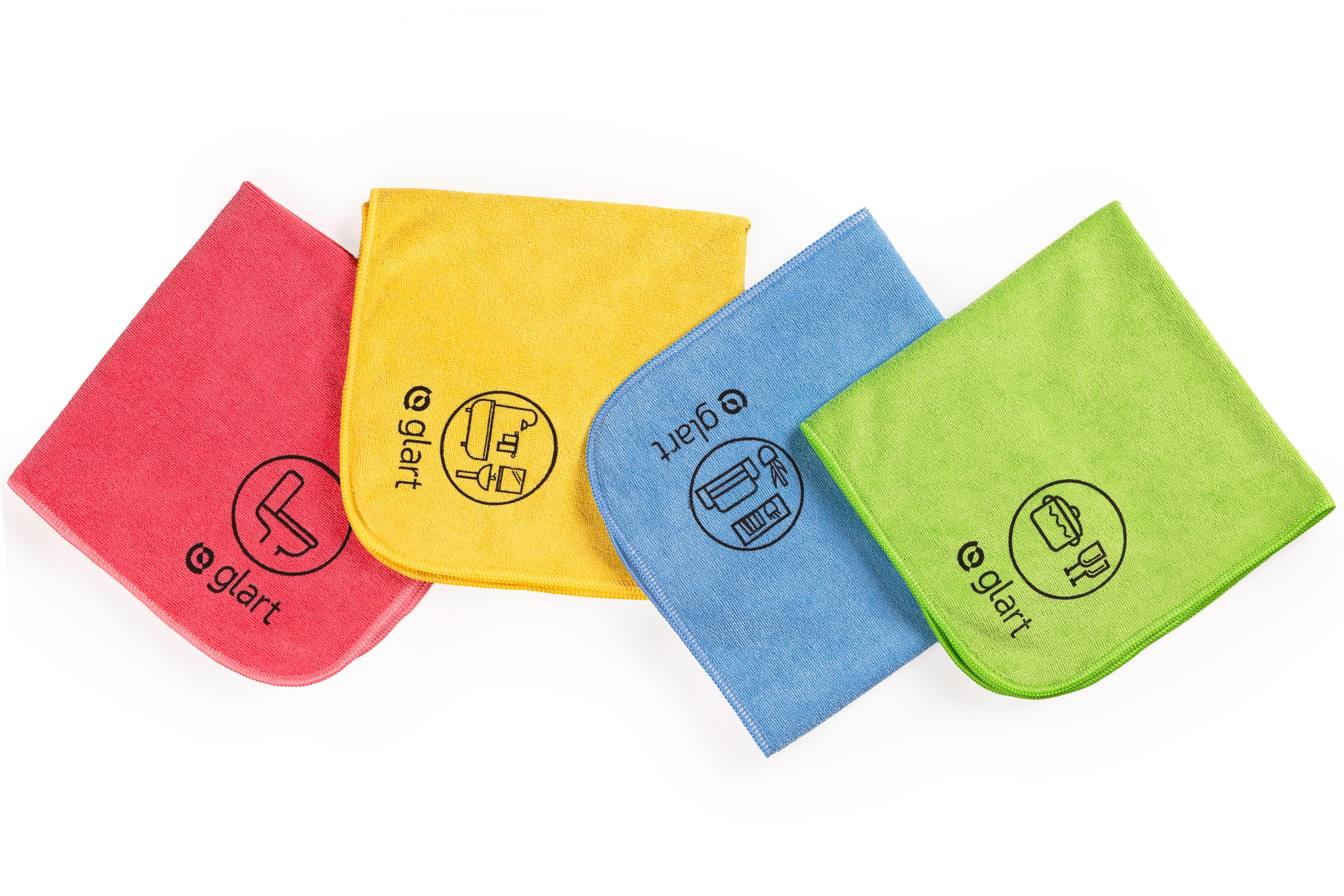 Фотография раскладки полотенец для уборки на белом фоне для ВБ или Озон