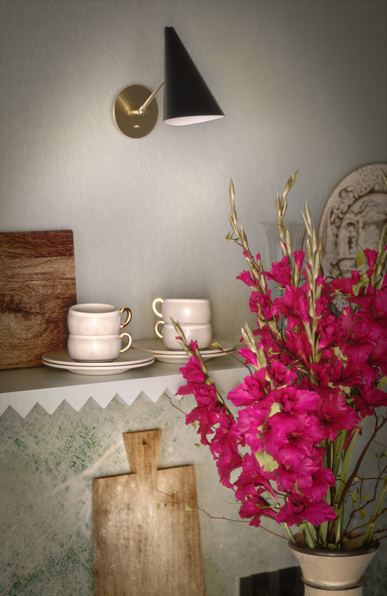 Honey Wood Kitchen by Alena Krasnova. 3D visualization for architects and designers