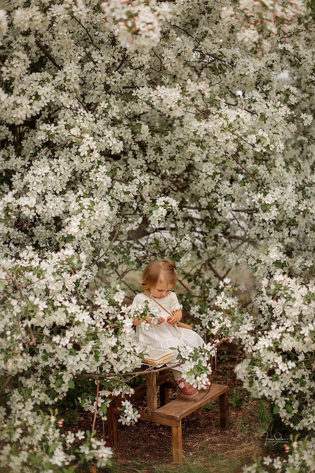 Детская фотосессия в яблонях. Детский и семейный фотограф в Екатеринбурге