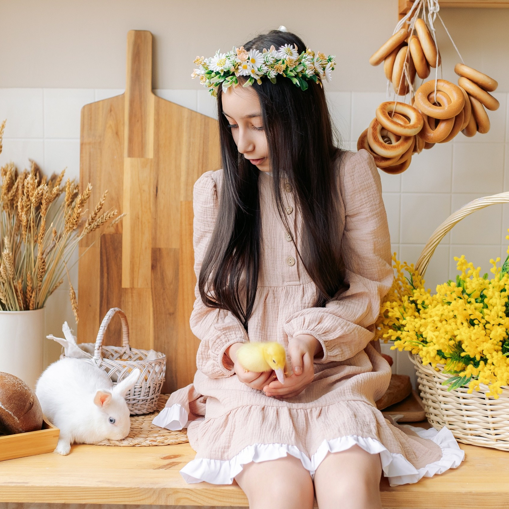 Осенняя фотосессия с кроликами в фотостудии. Фотограф в Санкт-Петербурге, Анна Скворцова