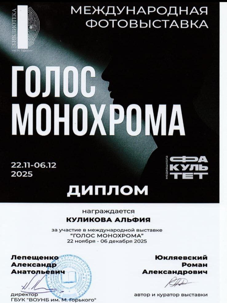 Награды в конкурсах. Kulikova Alfiia