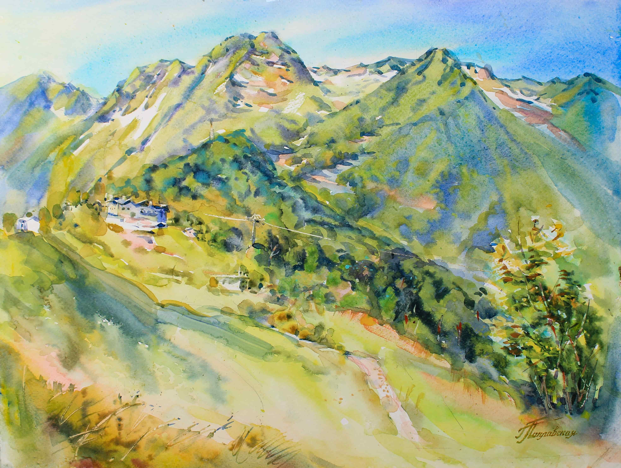 «Утро в Олимпийской деревне». Свет акварели Галины Поплавской