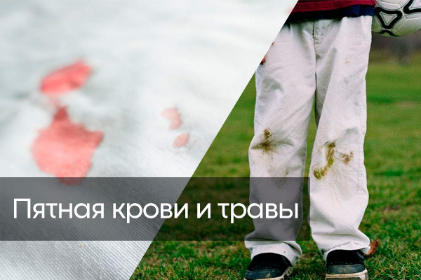 Очистка белых вещей от крови и травы