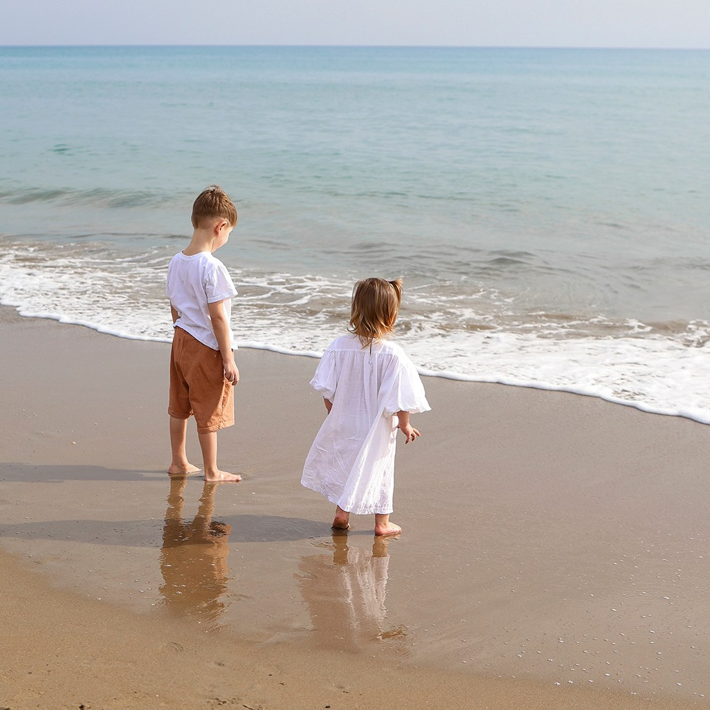 066 Платье с пышными рукавами. Эко-одежда для детей