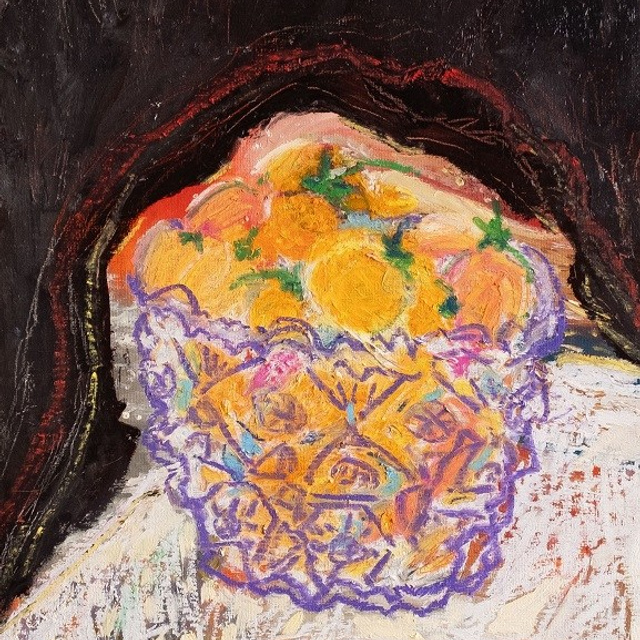 Желтые помидоры. Холст, картон, масло, масляная пастель, 40х30, 2024. Цена по запросу.