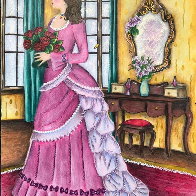 Викторианская. Авторская раскраска Алёны Лазаревой. Раскраски Алёны Лазаревой