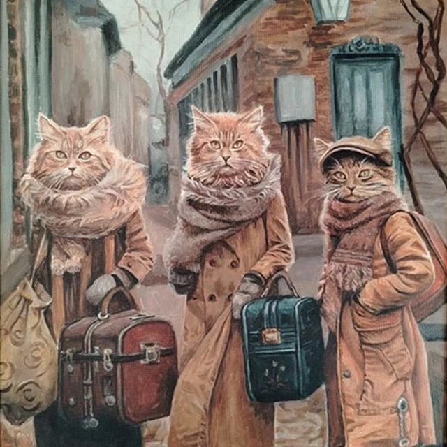«Про осень, кошек и чемоданы». Artrostragallery.ru