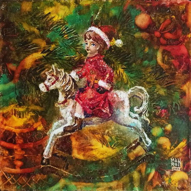 «Девочка на лошадке». Художник Марина Новосельская