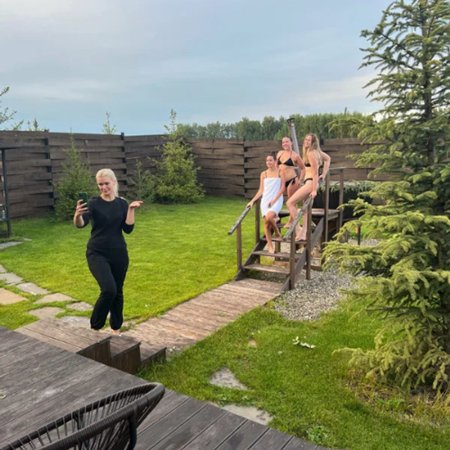 Аренда треугольного Афрейм коттеджа на День влюбленных - 14 февраля. Коттедж А-фрейм с баней и уличным чаном в Подмосковье - в аренду для отдыха