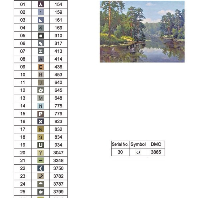 Цветовые карты старые символы. Алмазная мозаика CVL