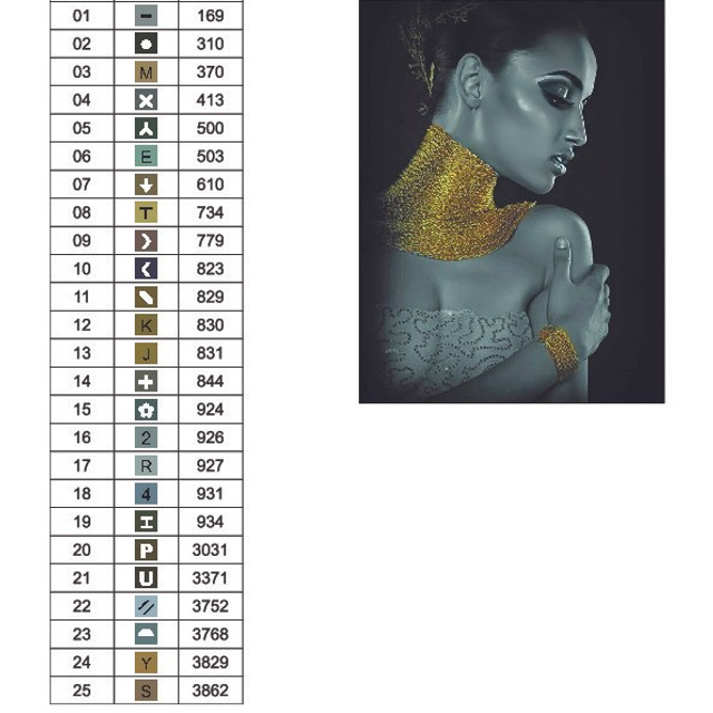 Цветовые карты старые символы. Алмазная мозаика CVL