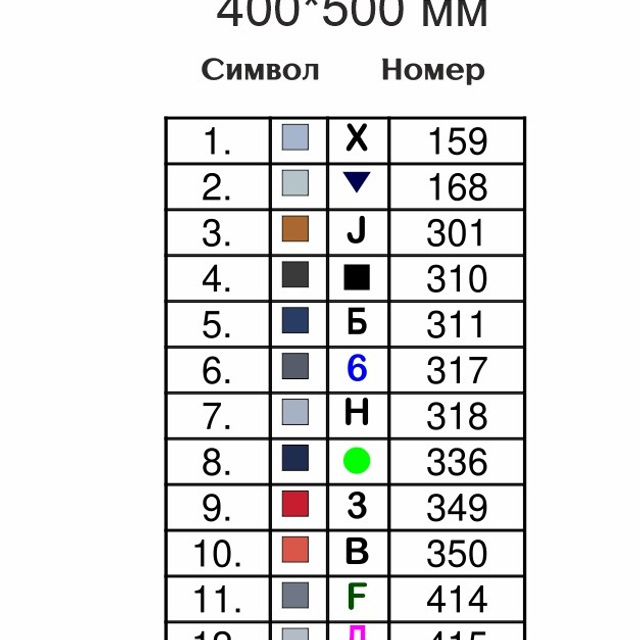 Цветовые карты квадратные стразы. Алмазная мозаика CVL