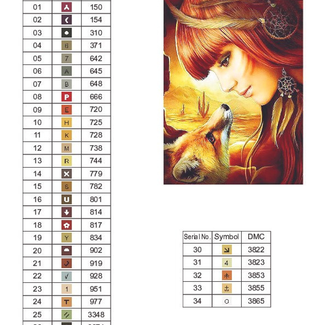 Цветовые карты старые символы. Алмазная мозаика CVL