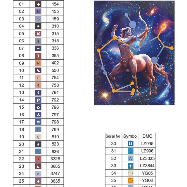 Цветовые карты старые символы. Алмазная мозаика CVL