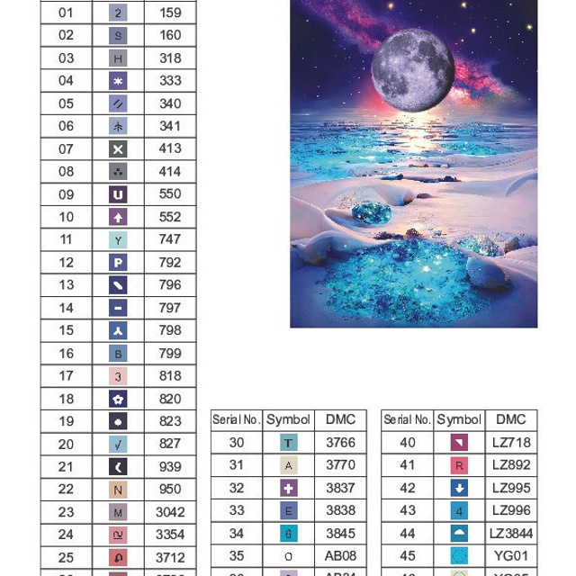 Цветовые карты старые символы. Алмазная мозаика CVL