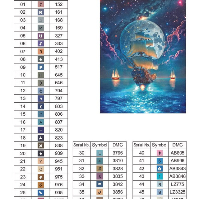 Цветовые карты старые символы. Алмазная мозаика CVL