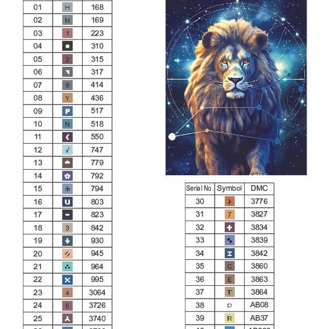 Цветовые карты старые символы. Алмазная мозаика CVL