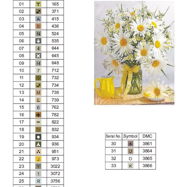 Цветовые карты старые символы. Алмазная мозаика CVL