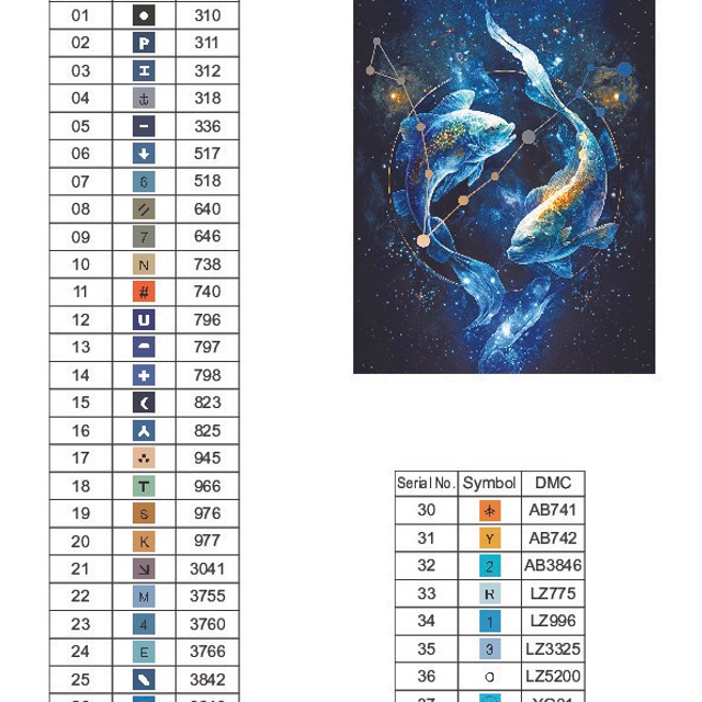 Цветовые карты старые символы. Алмазная мозаика CVL
