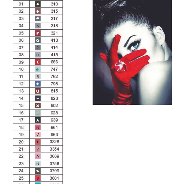 Цветовые карты старые символы. Алмазная мозаика CVL