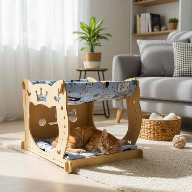 Домик-гамак двухуровневый для питомцев. Murstyle