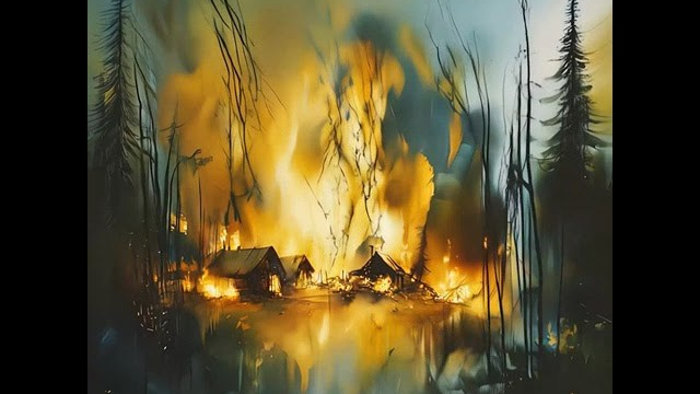 Иллюстрации к отрывку Алеся Адамовича. AI-художник, контентмейкер, режиссёр Наталия Жданович