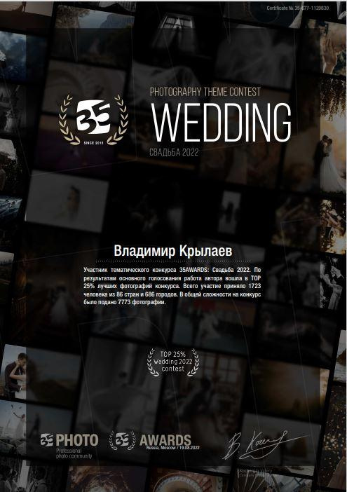 Достижения Фотографа. Портретный и семейный фотограф в Москве Владимир Крылаев
