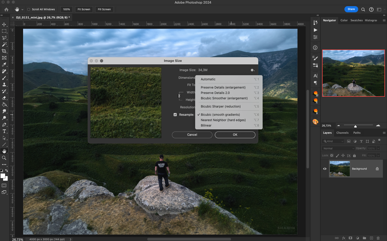 Увеличение фотографии с помощью нейросетей. Фотограф Константин Шамин
