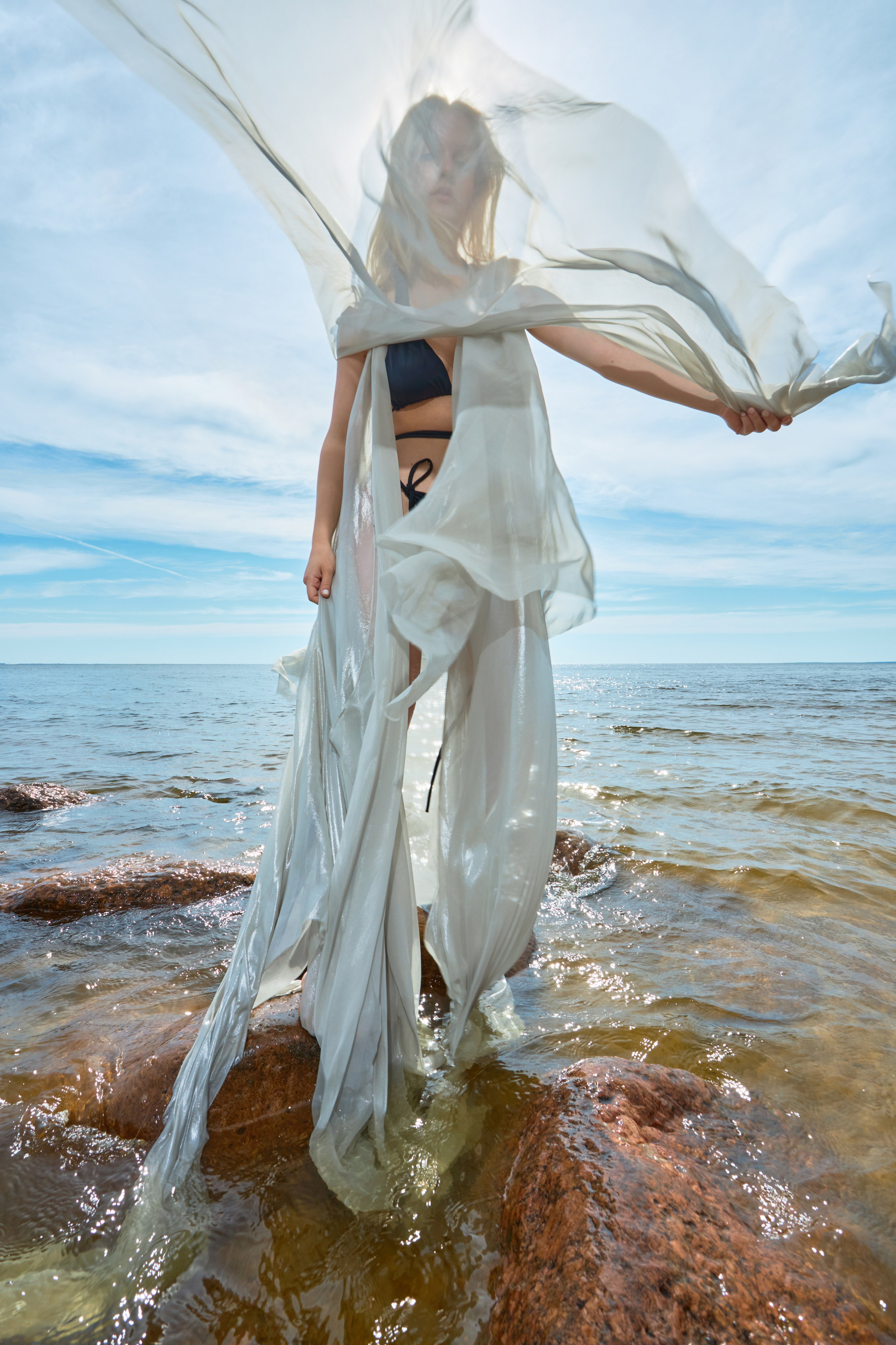 Съёмка на Финском заливе. Одежда из Санкт-Петербурга СИНИОКО